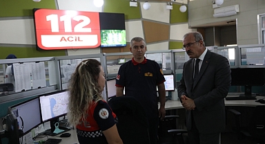 Vali Toraman 112 Acil Çağrı Merkezini inceledi