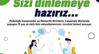 Çanakkale Belediyesi'nden ücretsiz psikolojik danışmanlık hizmeti