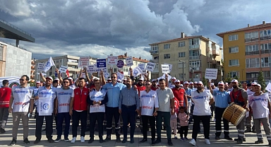Çanakkale'de SUEZ çalışanları hakları için eylemde