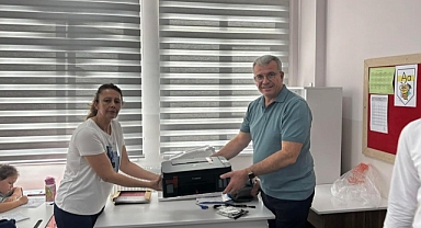 Karabiga’da renkli yazıcı sürprizi