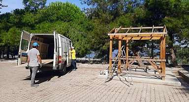 Lapseki Belediyesi’nden Plevne Ortaokulu’na kamelya çatısı yapımı