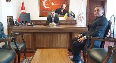 Bayramiç Orman İşletme Müdürlüğüne Atanan Cengiz Cihan'dan Kaymakam Bütün'e ziyaret