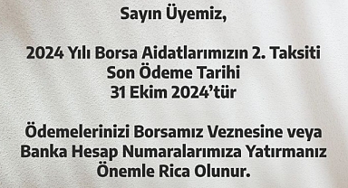Biga Ticaret Borsası'ndan üyelere yıllık aidat hatırlatması
