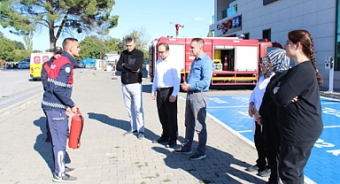 Biga Ticaret ve Sanayi Odası personeline yangın tatbikatı eğitimi