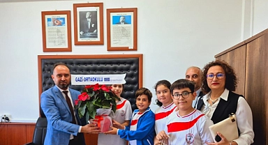 Gazi Ortaokulu öğrencilerinden Mine Hayta’ya Erasmus+ ziyareti