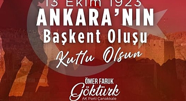 İl Başkanı Göktürk, Ankara'nın başkent oluşunu kutladı