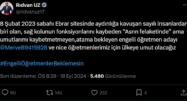 Rıdvan Uz’dan engelli öğretmenlere destek