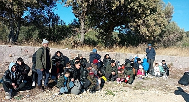 Ayvacık'ta 18 göçmen yakalandı