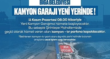 Biga'da yeni Kamyon Garajı hizmete başlıyor!
