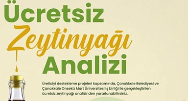 Çanakkale'de ücretsiz zeytinyağı analizi