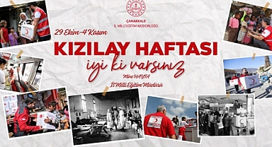 Çanakkale İl Millî Eğitim Müdürlüğü'nden Türk Kızılay'ına teşekkür