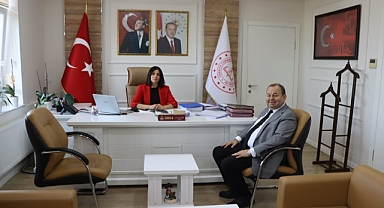 Şadan Doğan, İl Milli Eğitim Müdürü Mine Hayta'yı ziyaret etti