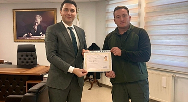 Bozcaada Orman İşletme Şefliği personeline başarı belgesi