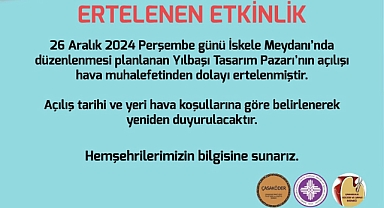 Çanakkale’de Yılbaşı Tasarım Pazarı ertelendi