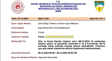 Ege denizinde fırtına uyarısı