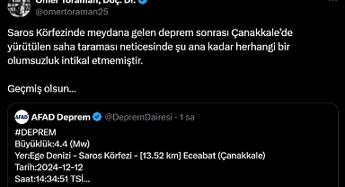 Vali Toraman'dan deprem sonrası açıklama
