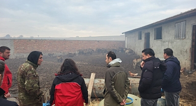 Yangından zarar gören işletme ziyaret edildi