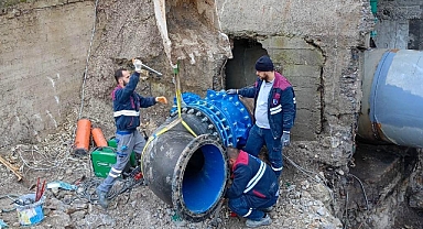 Atikhisar Barajı'nda bakım onarım çalışması