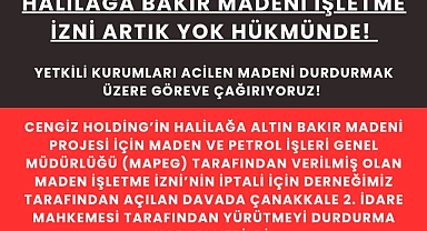 Halilağa altın madeni işletme izni iptal edildi!