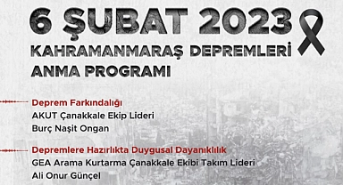 Çanakkale Belediyesi’nden 6 Şubat Depremleri anma programı