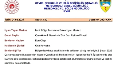 Çanakkale’de zirai don riski uyarısı!