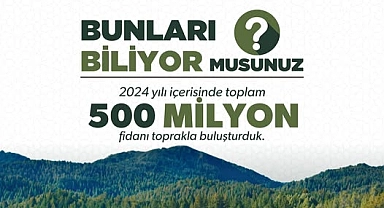 Türkiye'de 2024 Yılında 500 Milyon Fidan Toprakla Buluştu