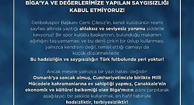 Bigaspor Yönetimi: "Biga'ya ve değerlerimize yapılan saygısızlığı kabul etmiyoruz"