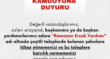 Çan Belediyesi'nden dolandırıcılara karşı uyarı