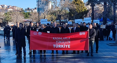 Çanakkale'de erkekler kadına şiddete dur dedi!