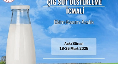 Çiğ Süt Destekleme İcmalleri askıya çıktı