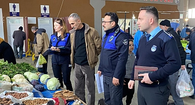 Lapseki Belediyesi Zabıta ekiplerinden pazar denetimi