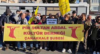 Suriye'de Alevilere yönelik katliamlar Çanakkale'de protesto edildi