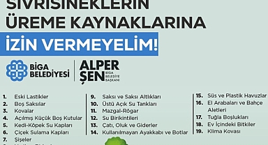 Biga Belediyesi'nden sivrisinek uyarısı: Üreme alanlarına karşı birlikte mücadele edelim