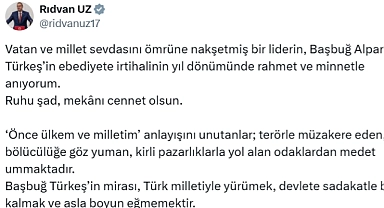 Rıdvan Uz'dan Alparslan Türkeş için anma mesajı