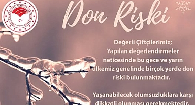 Yenice İlçe Tarım Müdürlüğü'nden üreticilere don uyarısı