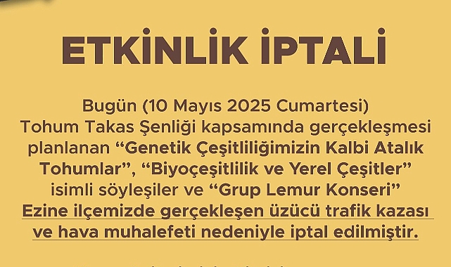 Çanakkale'de etkinlik iptali