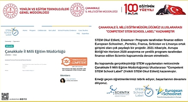 Çanakkale İl Milli Eğitim Müdürlüğü’ne Uluslararası STEM Başarısı