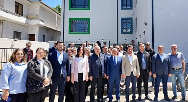 Lapseki’de Güler Kayalı Anaokulu inşaatında inceleme ziyareti