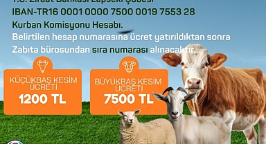 Lapseki'de kurban kesim başvuruları başladı