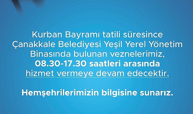 Bayramda vezneler hizmet verecek