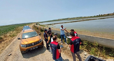 Çanakkale’de İzinsiz Çeltik Ekili Alanlara Yönelik Denetim Yapıldı