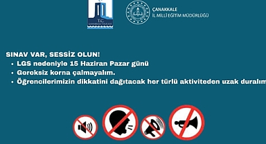 Çanakkale Valiliği’nden Sessizlik Çağrısı: “Sınav Var, Sessiz Olalım”