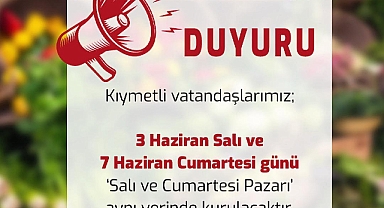 Gelibolu Belediyesi'nden pazar duyurusu