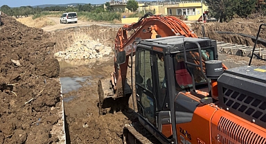 Geyikli’de taşkın koruma çalışmaları yerinde incelendi