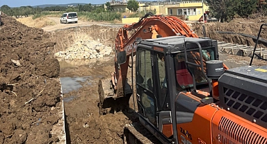 Geyikli’de taşkın koruma çalışmaları yerinde incelendi