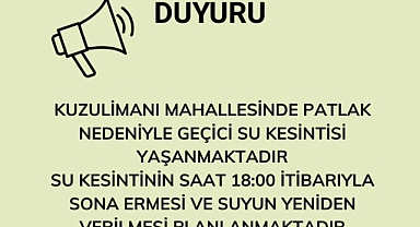 Kuzulimanı'nda su kesintisi