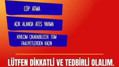 Çanakkale Valiliği’nden yangın uyarısı