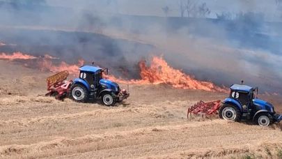 Çanakkale'de tarım arazisinde yangın