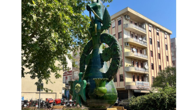 Geleneksel At Başlı Testi heykeli yeniden hayat buldu