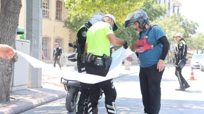 3 metrelik dekont serdi, ancak motosikleti bağlanmaktan kurtaramadı